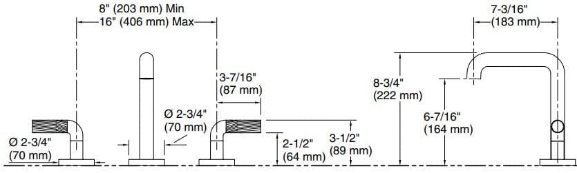 Bản vẽ vòi bồn tắm nóng lạnh Kallista P40882-LV