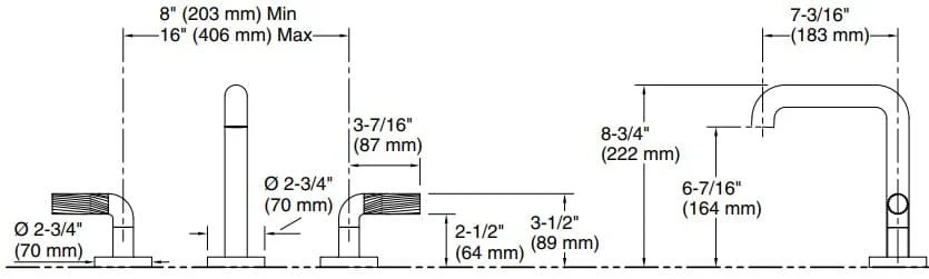 Bản vẽ vòi bồn tắm nóng lạnh Kallista P40882-LV