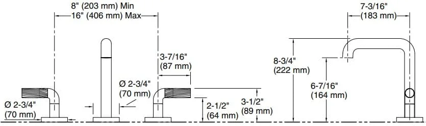 Bản vẽ vòi bồn tắm nóng lạnh Kallista P40882-SN-BN