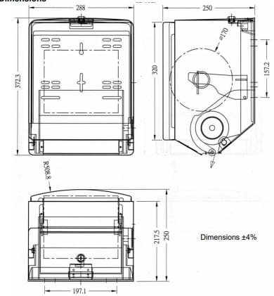 Bản vẽ kỹ thuật hộp đựng khăn giấy cuộn tự động Mediclinics DT0208ACS