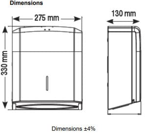 Bản vẽ kỹ thuật hộp đựng khăn giấy Mediclinics DT2106C
