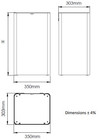 Bản vẽ kỹ thuật thùng đựng rác không có nắp đậy Mediclinics PP1080