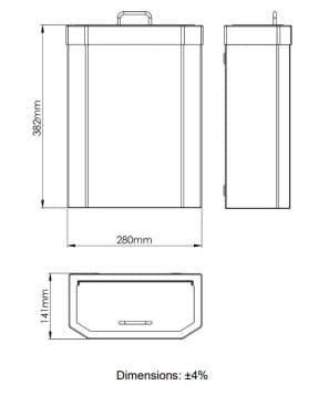 Bản vẽ kỹ thuật thùng đựng rác nắp lật bằng tay 10L Mediclinics PPA4010CS