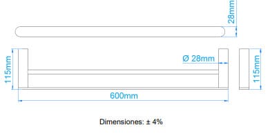 Bản vẽ kỹ thuật thanh vắt khăn đôi Mediclinics AI1311C