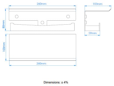 Bản vẽ kỹ thuật giá đỡ cuộn giấy vệ sinh đôi Mediclinics AI2004B