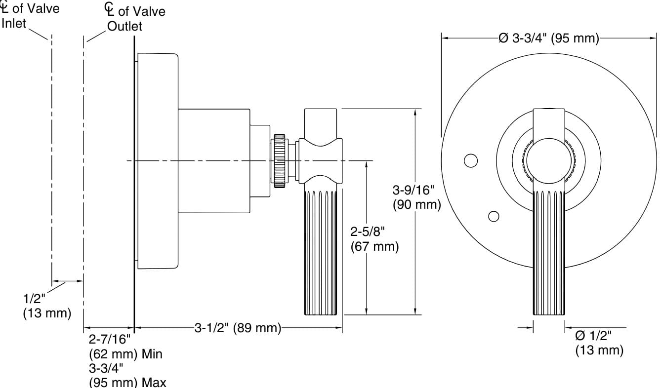 Bản vẽ mặt nạ điều chỉnh âm Kallista P21384-LV