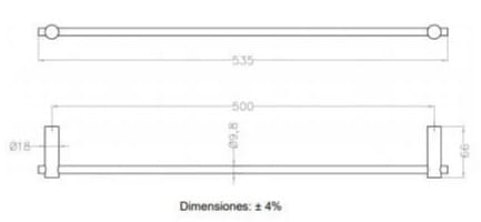 Bản vẽ kỹ thuật thanh vắt khăn Mediclinics AI0020C