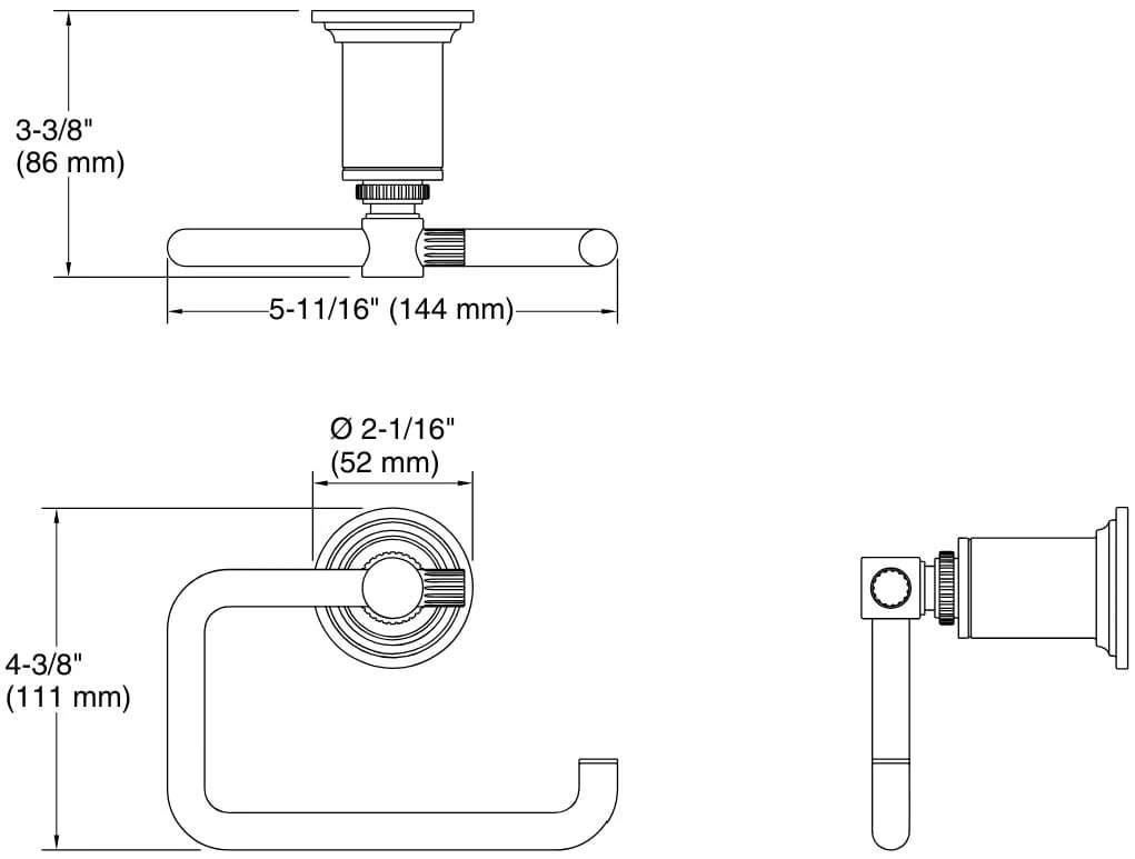 Bản vẽ giá treo giấy Kallista P31427-00