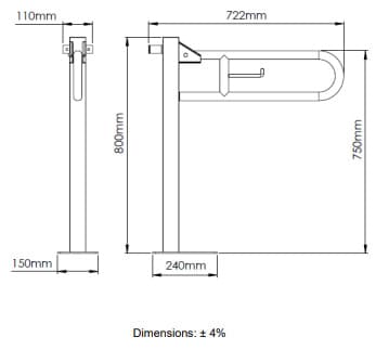Thanh vịn xoay dọc Tây Ban Nha Mediclinics BGC710C