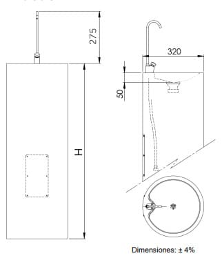 Bản vẽ kỹ thuật bồn nước uống gắn tường bằng thép Mediclinics FA0125CS