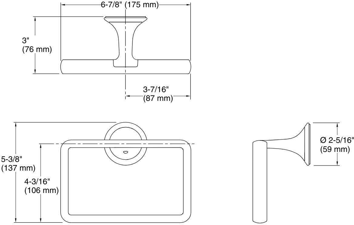 Bản vẽ vòng khăn Kallista P25013-00