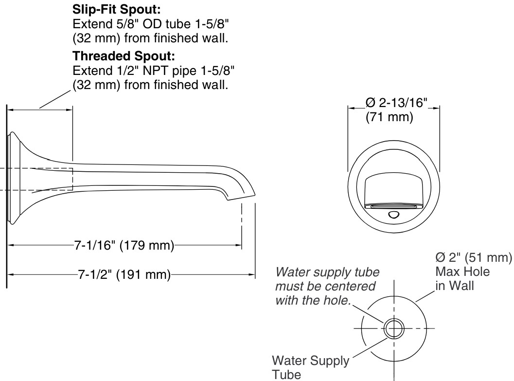 Bản vẽ vòi tắm Kallista P25014-00