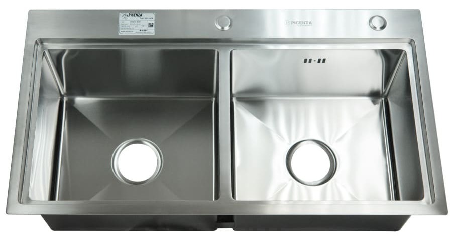 Chậu rửa bát inox 304 hạ bậc 2 hố cân Picenza HMHB 8848 - 616