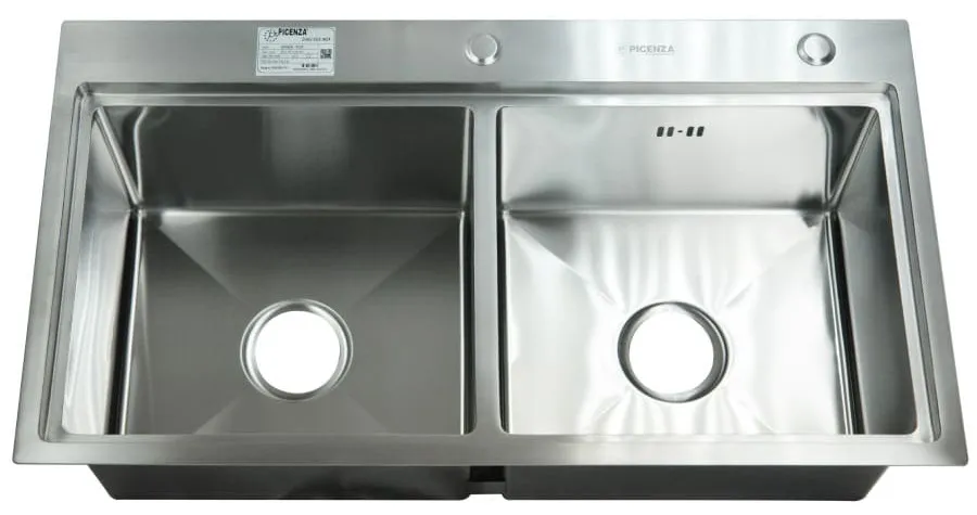 Chậu rửa bát inox 304 hạ bậc 2 hố cân Picenza HMHB 8848 - 616