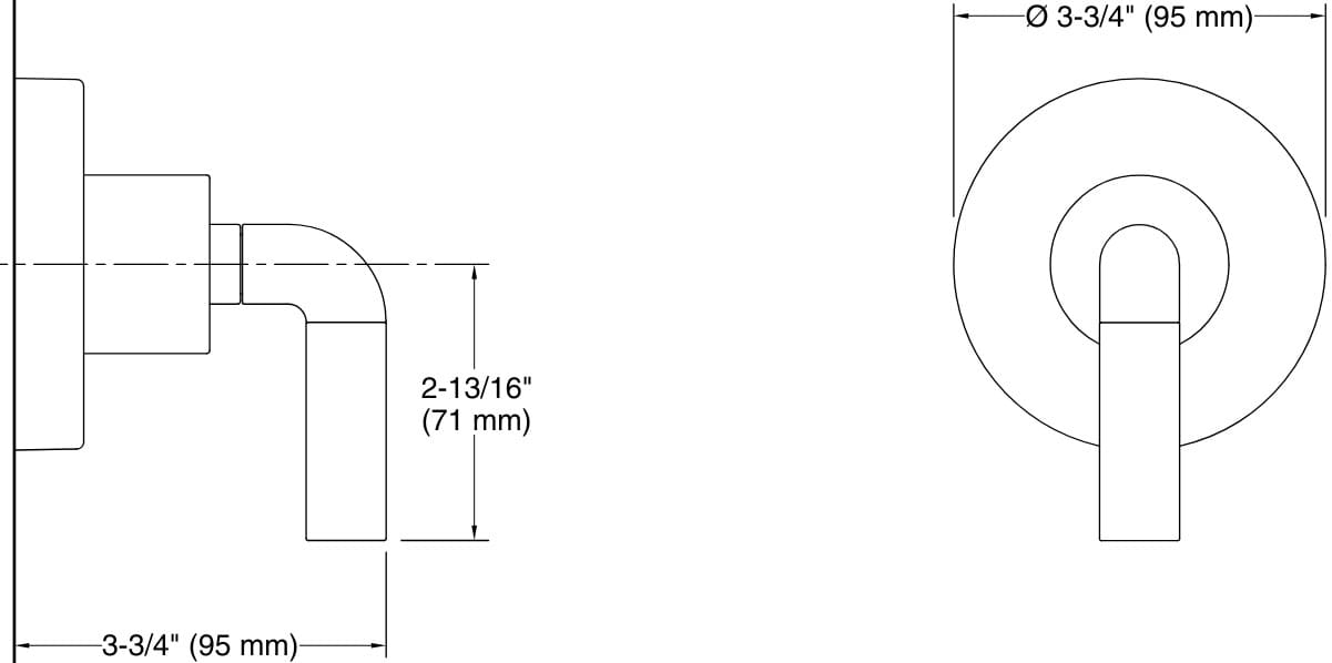 Bản vẽ mặt nạ chuyển hướng Kallista P32359