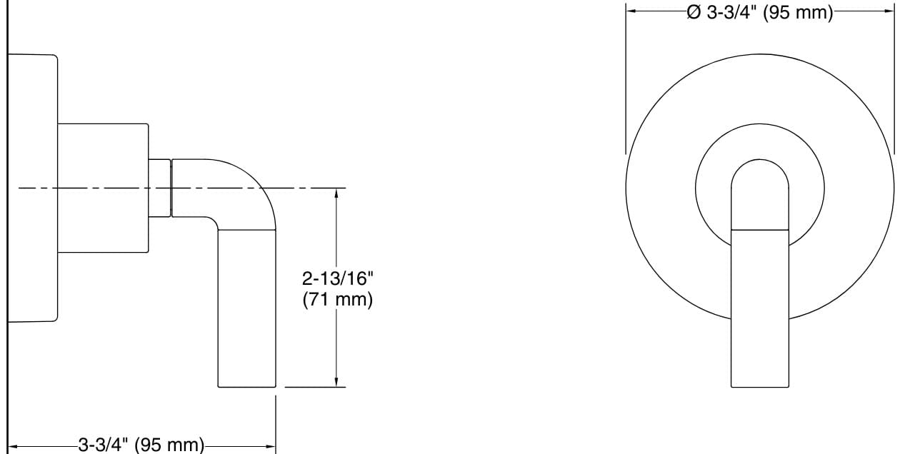 Bản vẽ mặt nạ điều chỉnh âm Kallista P32360