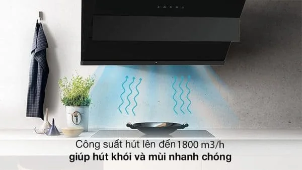 Máy hút mùi kính vát Midea 90J18
