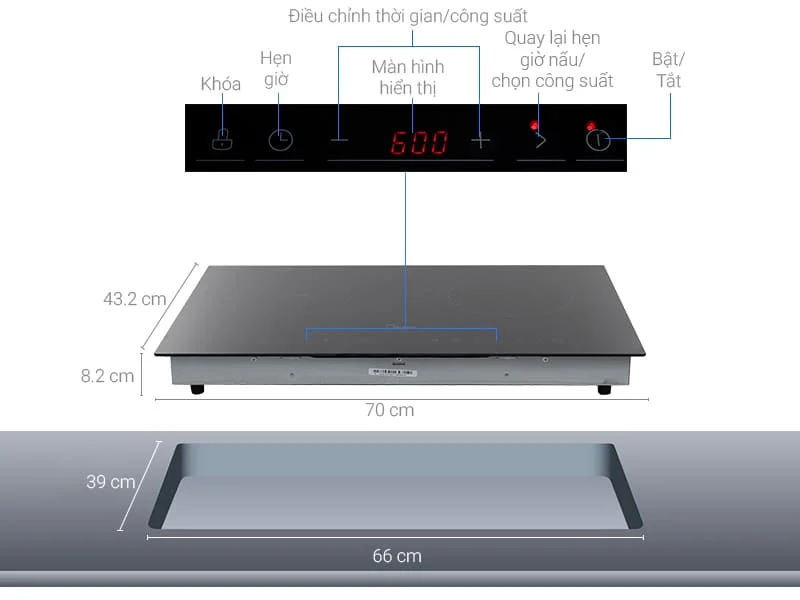 Bản vẽ kỹ thuật bếp từ hồng ngoại Midea MC-IHD361 (FUSION)