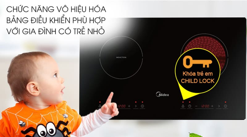 Bếp Từ Hồng Ngoại 2 Vùng Nấu Midea MC-IHD361 