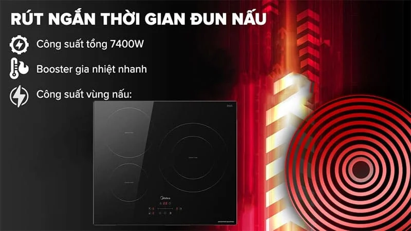 Bếp Điện Từ 3 Vùng Nấu Midea MC-IT7423