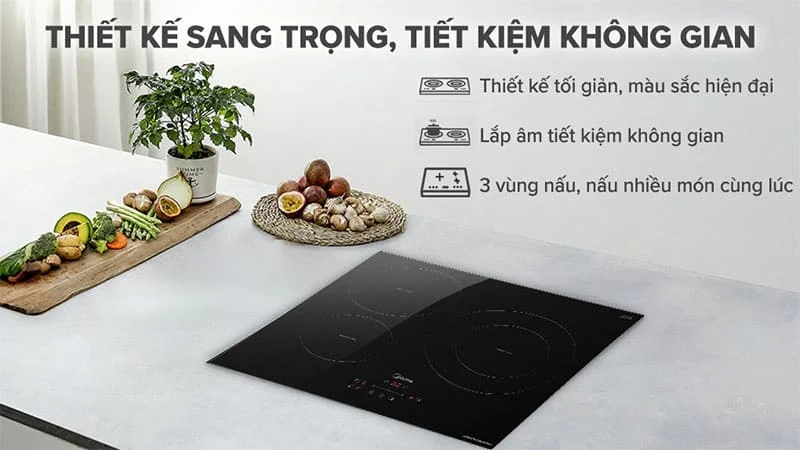 Bếp Điện Từ 3 Vùng Nấu Midea MC-IT7423