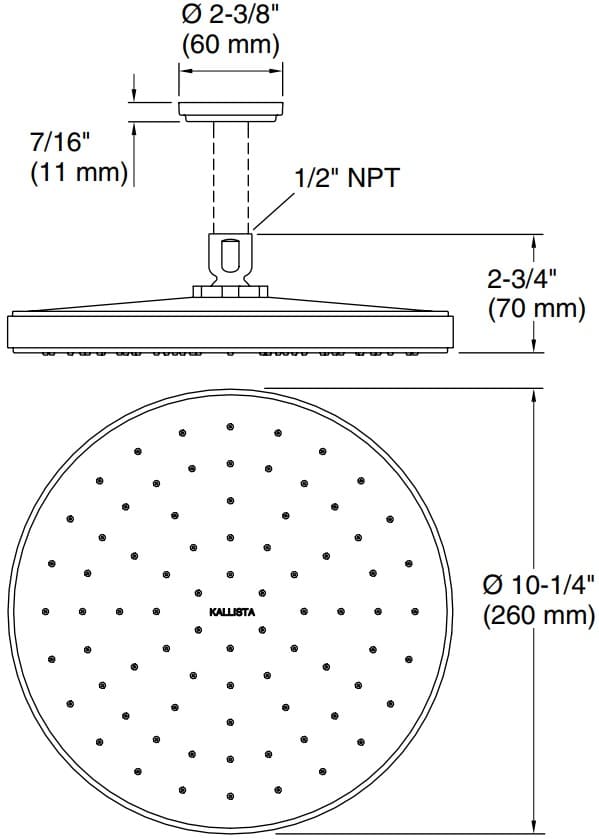 Bản vẽ bát sen 1 chức năng Kallista P21676
