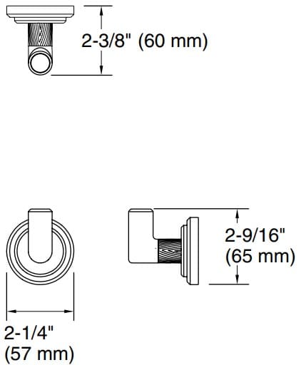 Bản vẽ móc treo quần áo Kallista P24936