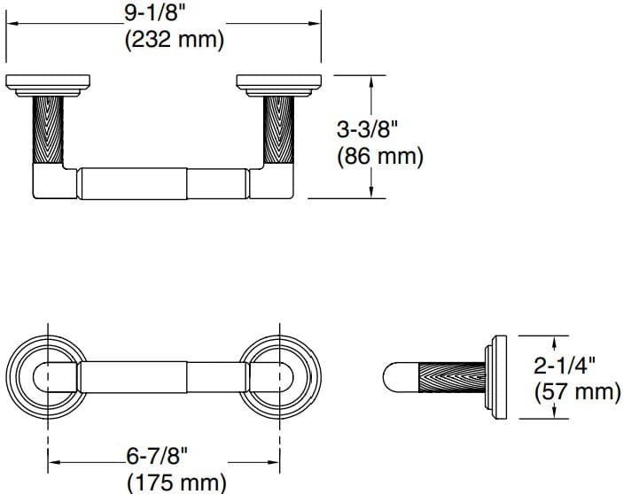 Bản vẽ giá treo giấy Kallista P24939