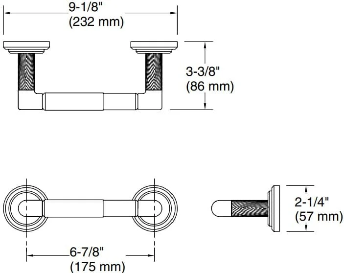Bản vẽ giá treo giấy Kallista P24939