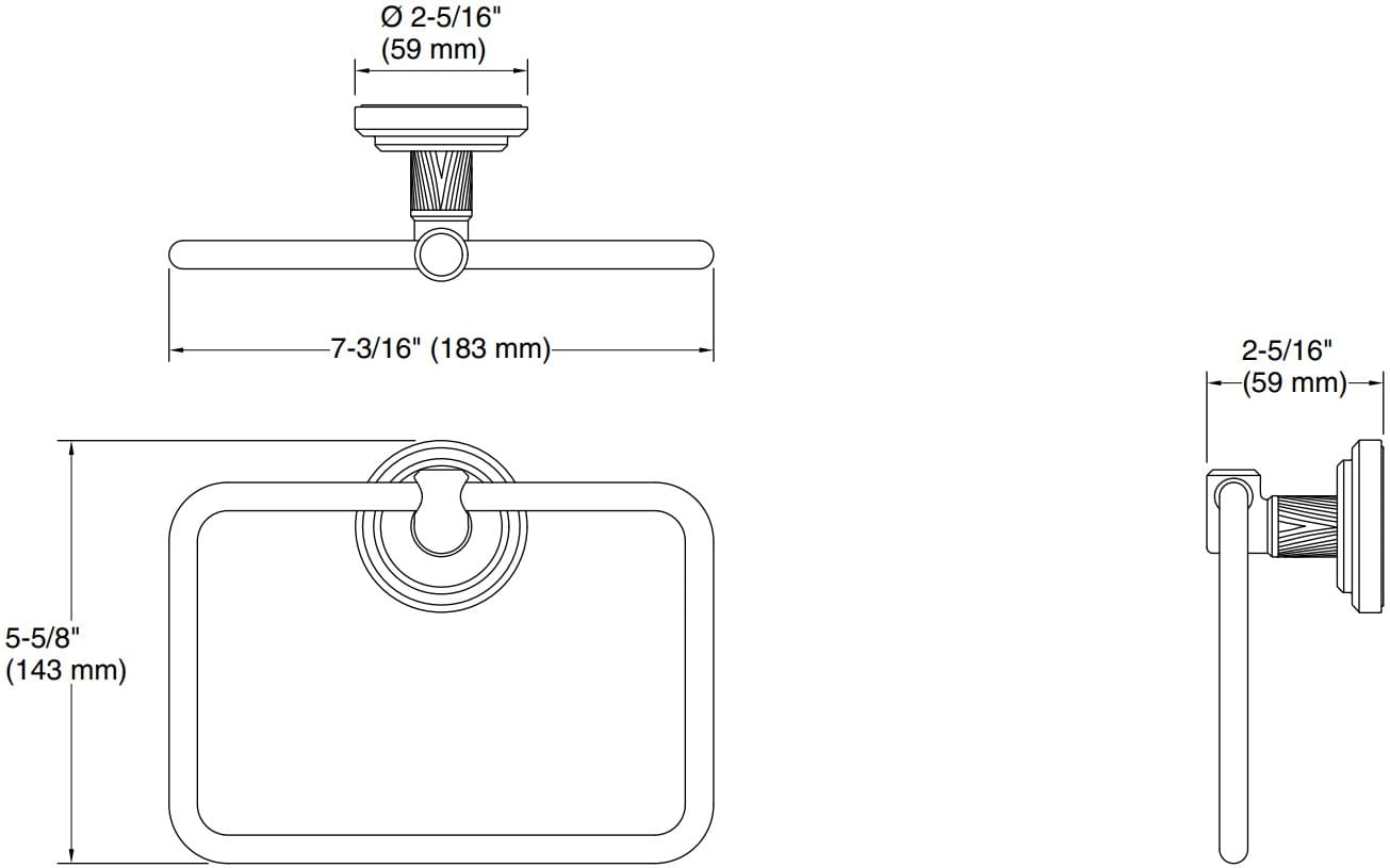 Bản vẽ vòng khăn Kallista P25336