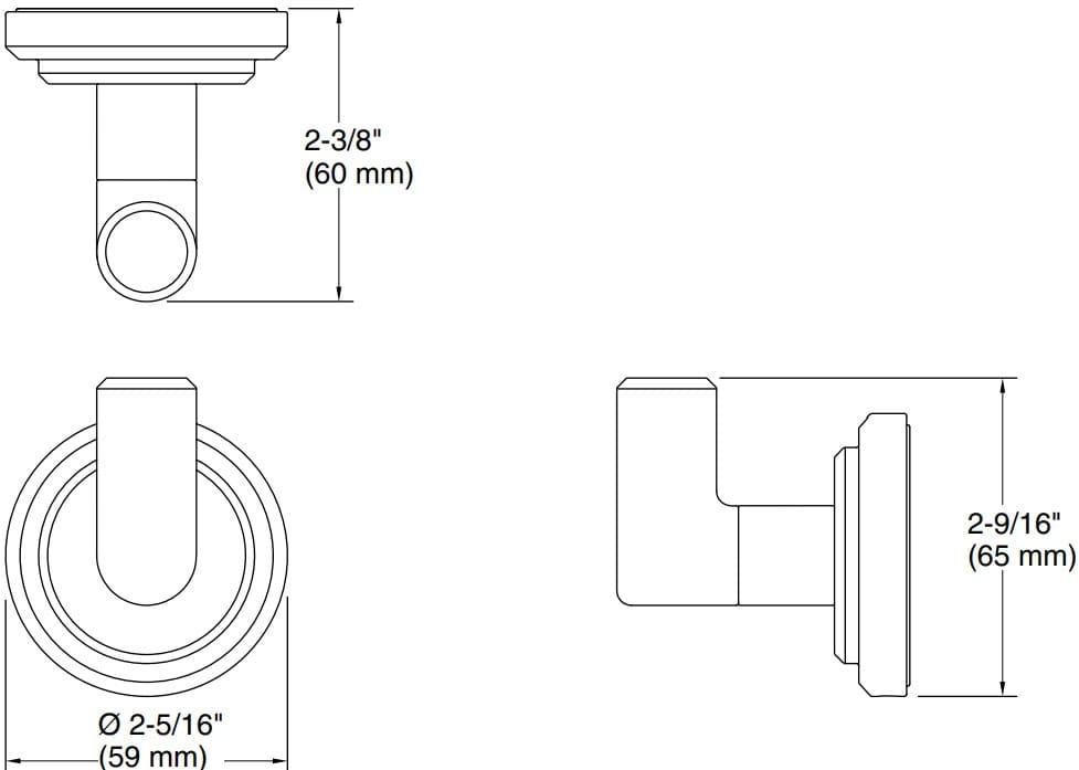Bản vẽ móc treo quần áo Kallista P24946