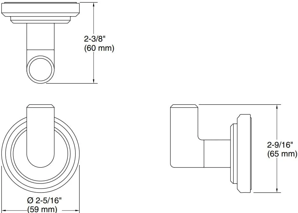 Bản vẽ móc treo quần áo Kallista P24946