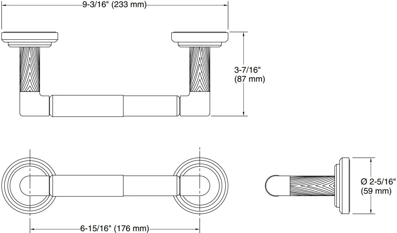 Bản vẽ giá treo giấy Kallista P24949-00-BAF