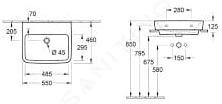 Bản vẽ kỹ thuật chậu rửa lavabo Đức Villeroy-boch O.novo 4A41MFT2