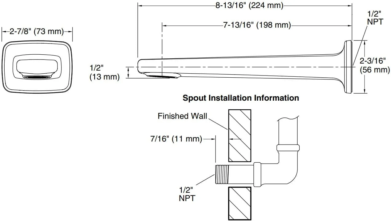Bản vẽ vòi tắm Kallista P24704