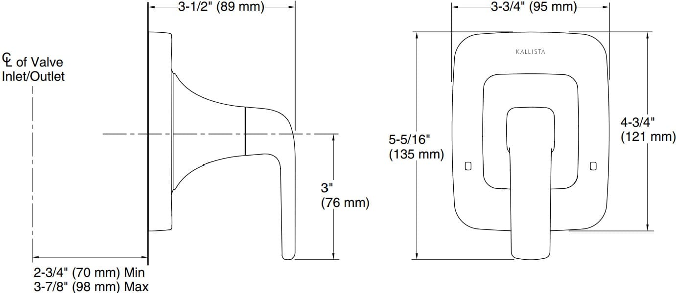 Bản vẽ mặt nạ chuyển hướng Kallista P24724