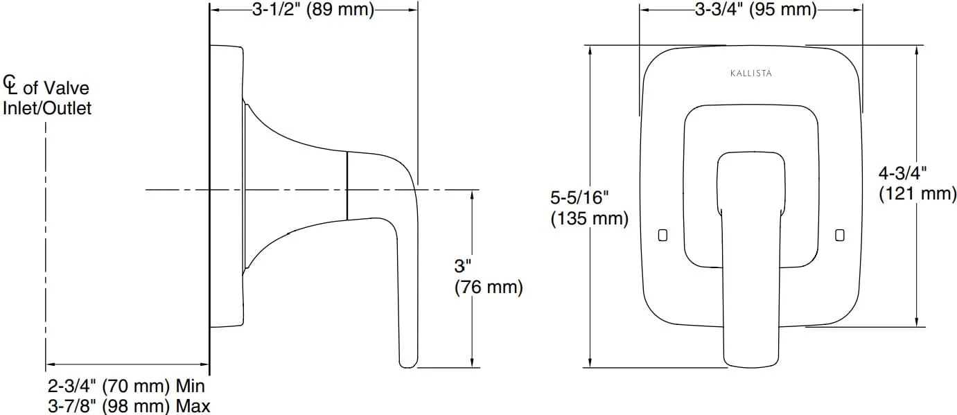 Bản vẽ mặt nạ chuyển hướng Kallista P24724