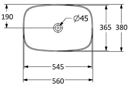 Bản vẽ kỹ thuật chậu rửa lavabo dương bàn Đức Villeroy-boch Loop & Friends 4A4900RW