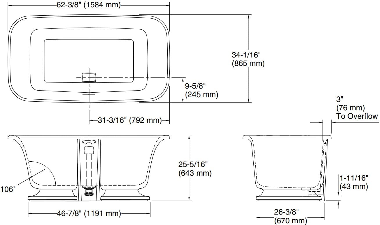 Bản vẽ bồn tắm Kallista P50060-00-0