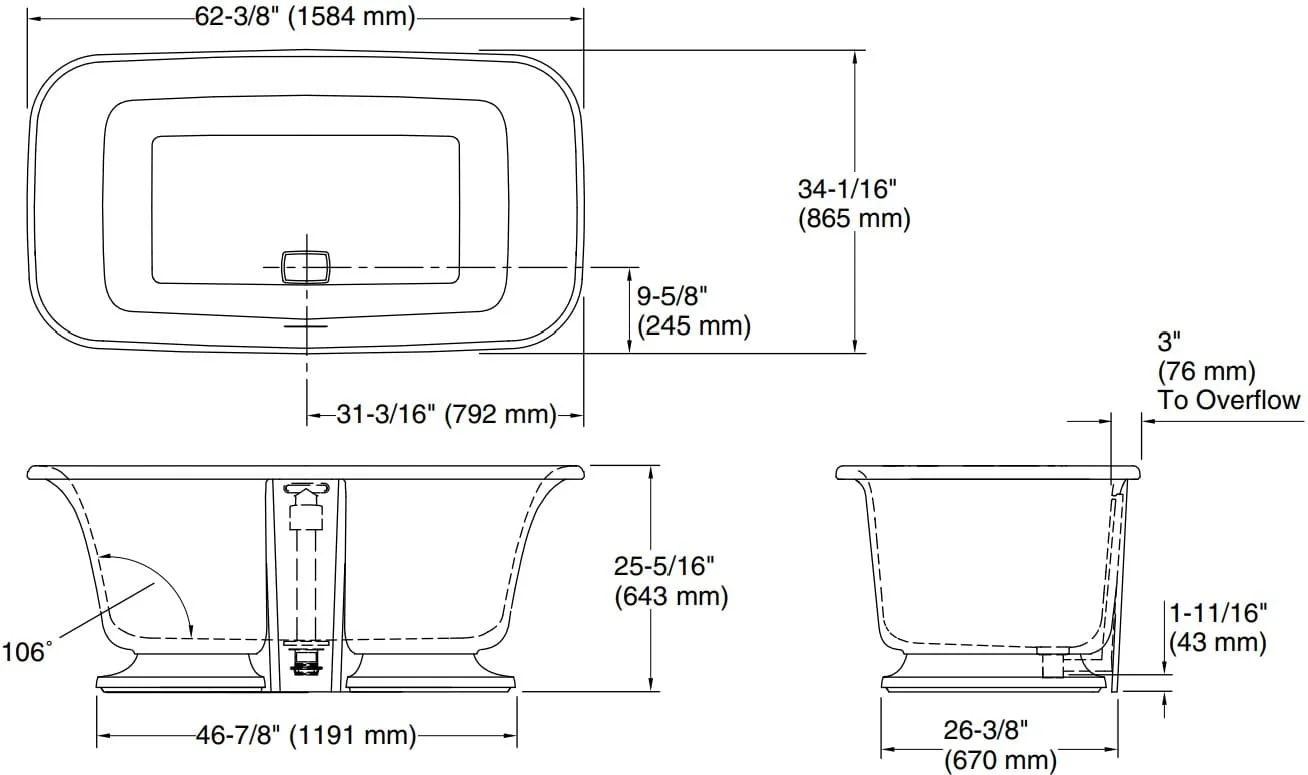Bản vẽ bồn tắm Kallista P50060-00-0