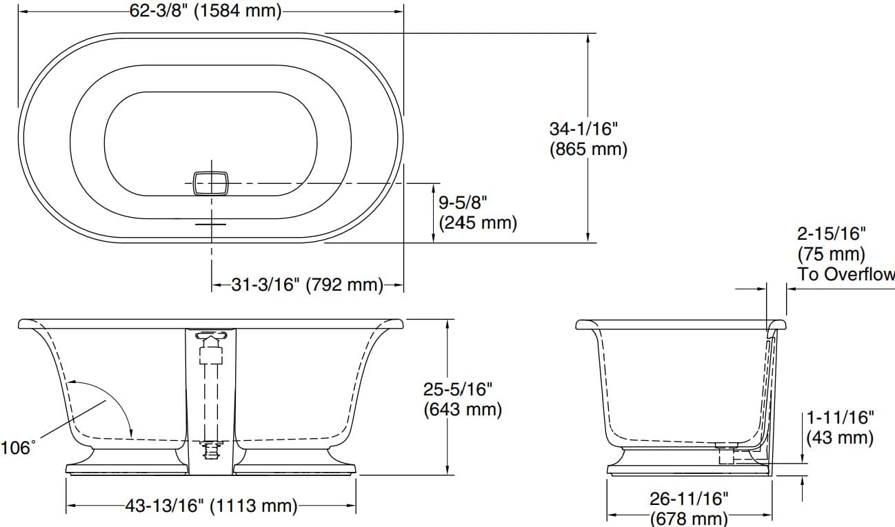 Bản vẽ bồn tắm Kallista P50061-00-0