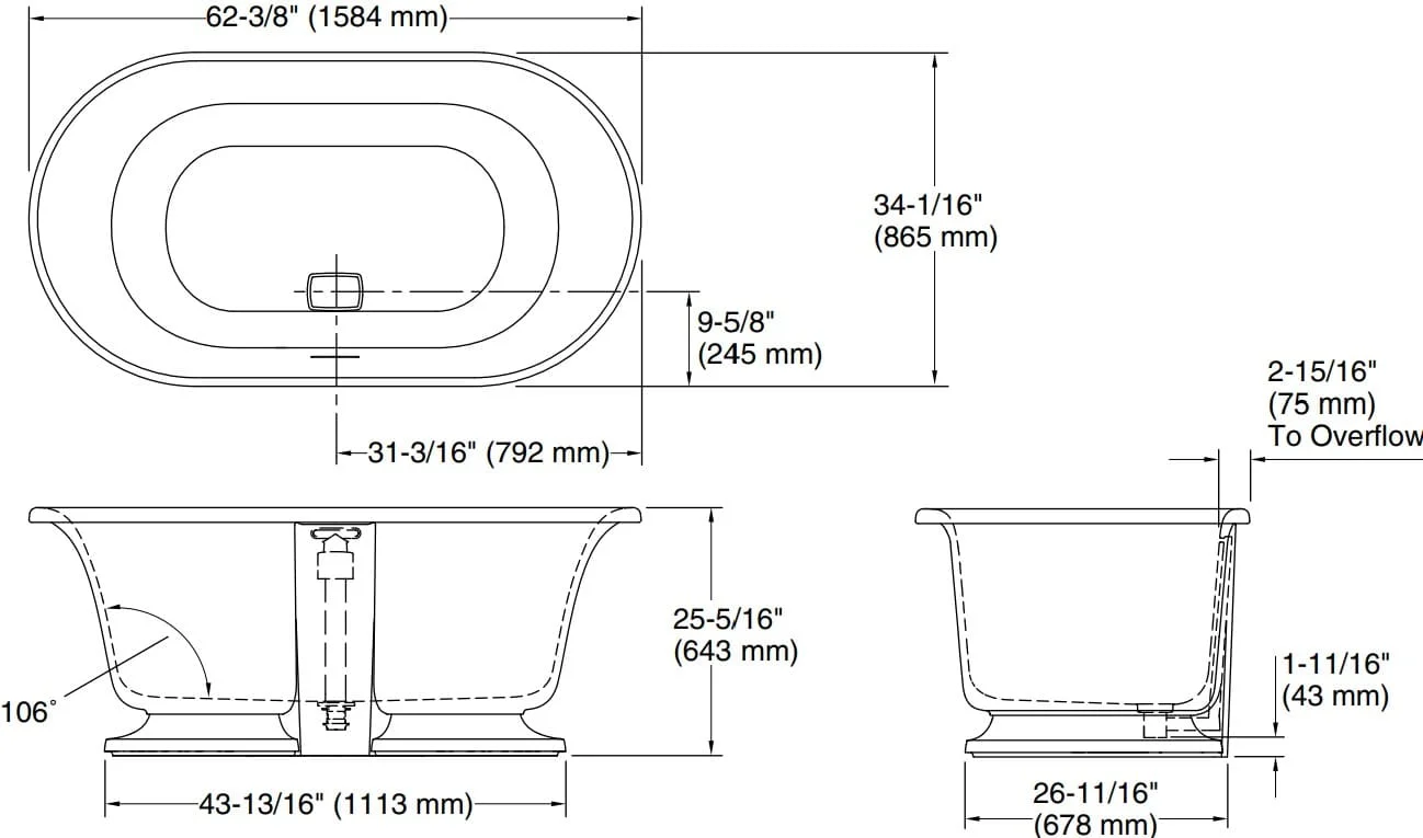 Bản vẽ bồn tắm Kallista P50061-00-0
