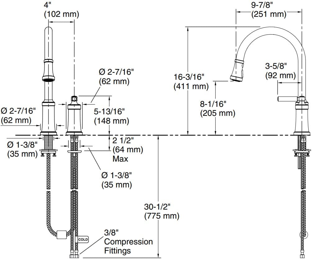 Bản vẽ vòi chậu rửa Kallista P25000-00-CP