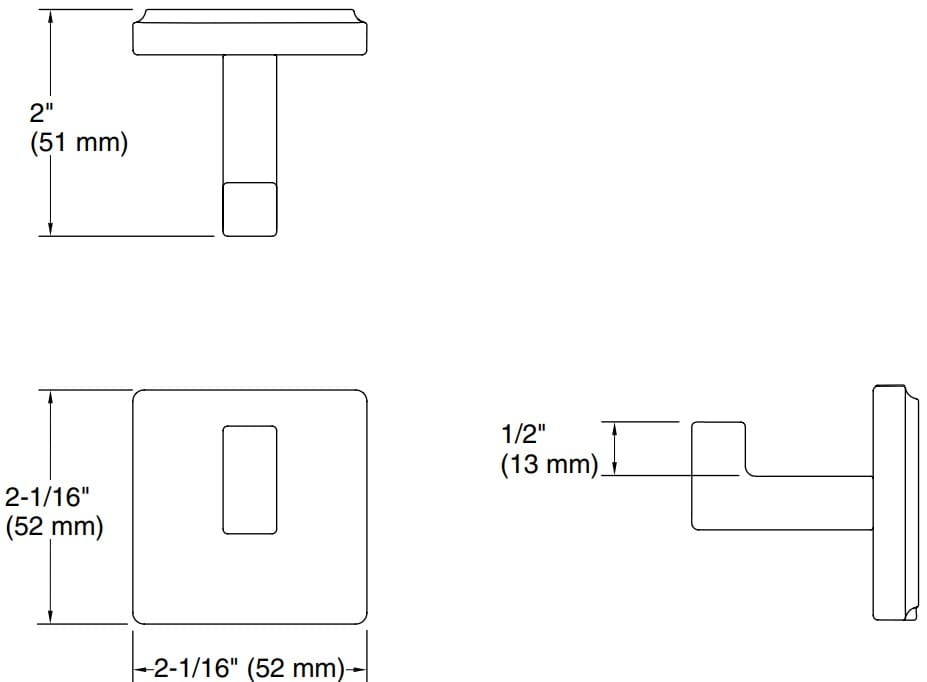 Bản vẽ móc treo quần áo Kallista P30585