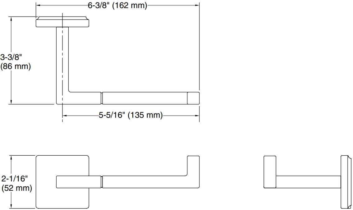 Bản vẽ giá treo giấy Kallista P30595