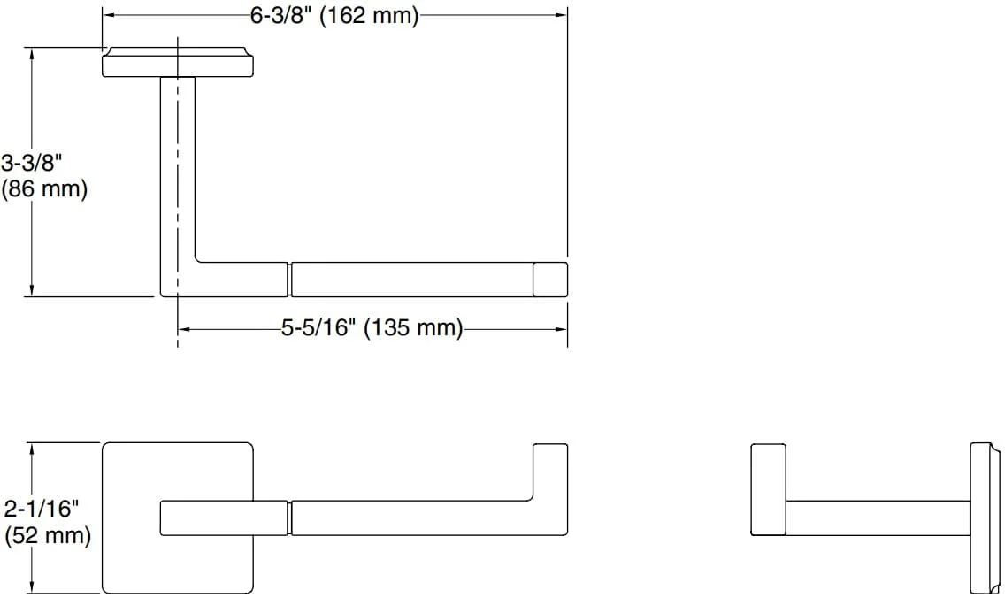 Bản vẽ giá treo giấy Kallista P30595