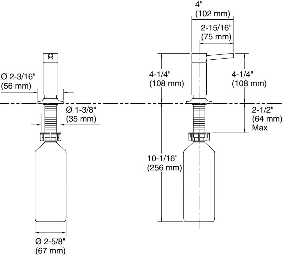 Bản vẽ lọ dầu rửa Kallista P23180