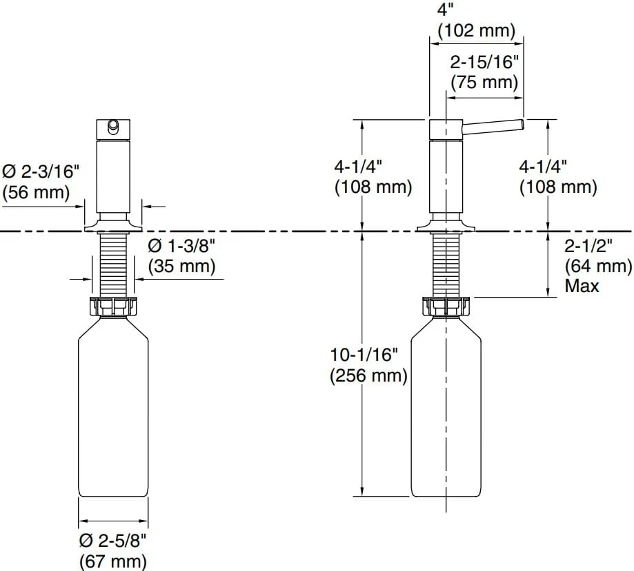 Bản vẽ lọ dầu rửa Kallista P23180