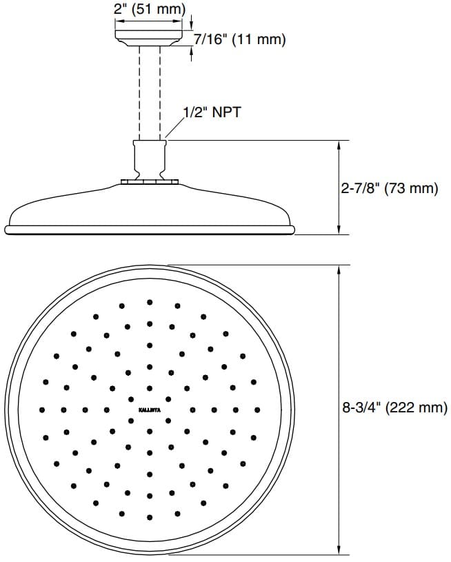 Bản vẽ bát sen 1 chức năng Kallista P21540