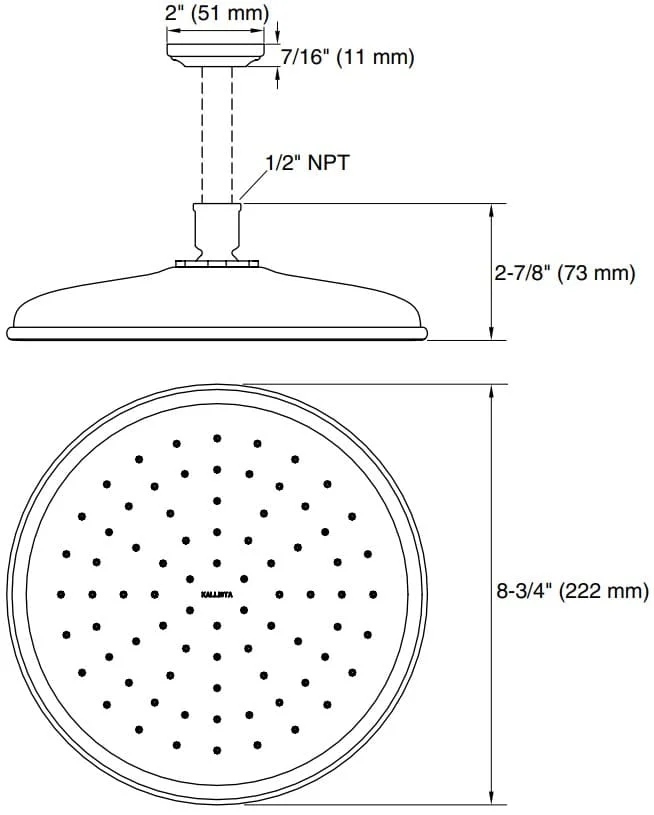 Bản vẽ bát sen 1 chức năng Kallista P21540